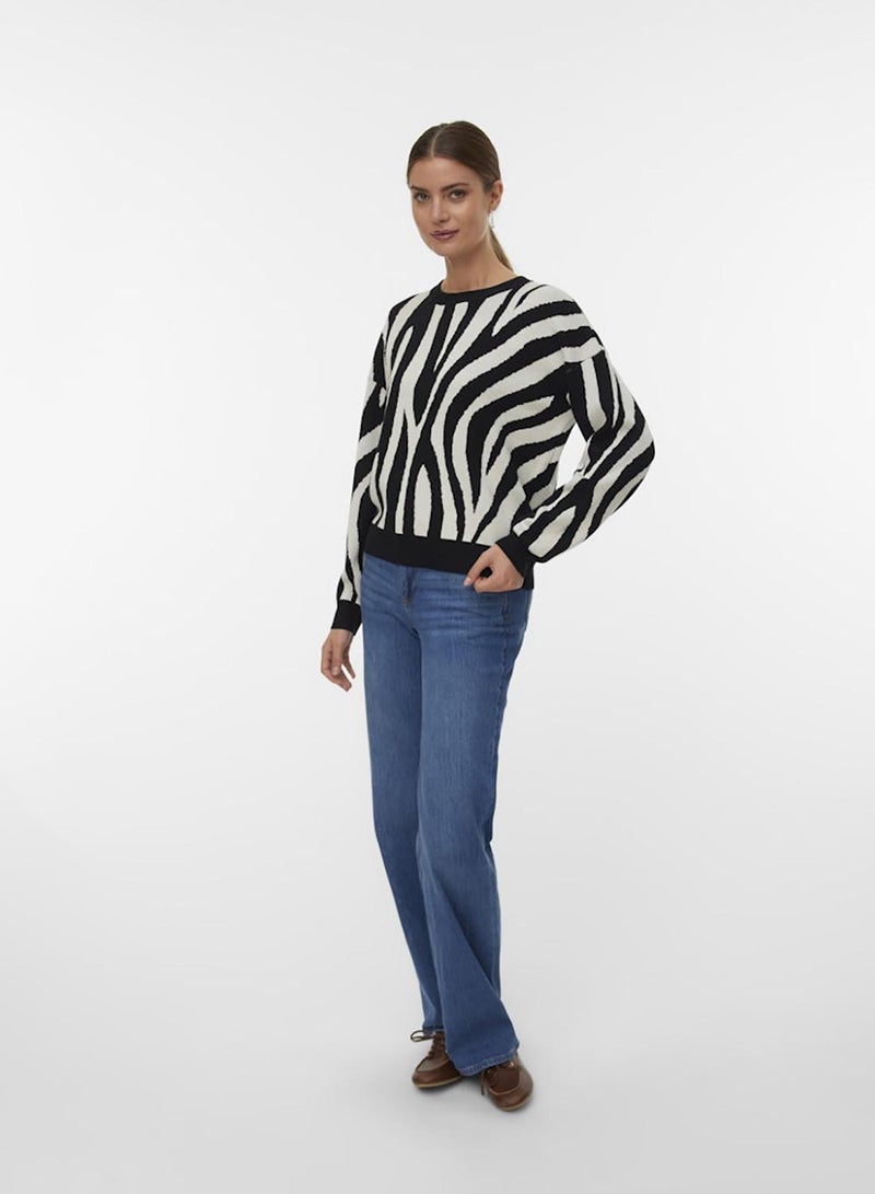 VERO MODA Vmsiljeanimal Ls O-Nck Pullover Ga Noos - Image 2