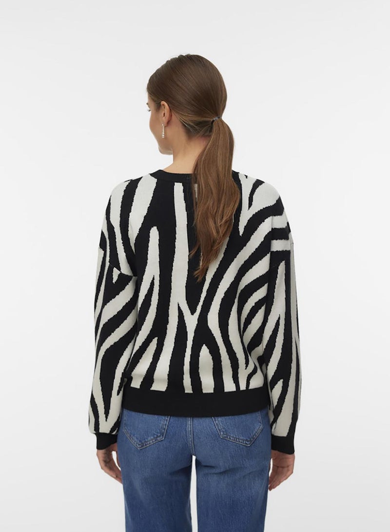 VERO MODA Vmsiljeanimal Ls O-Nck Pullover Ga Noos - Image 3