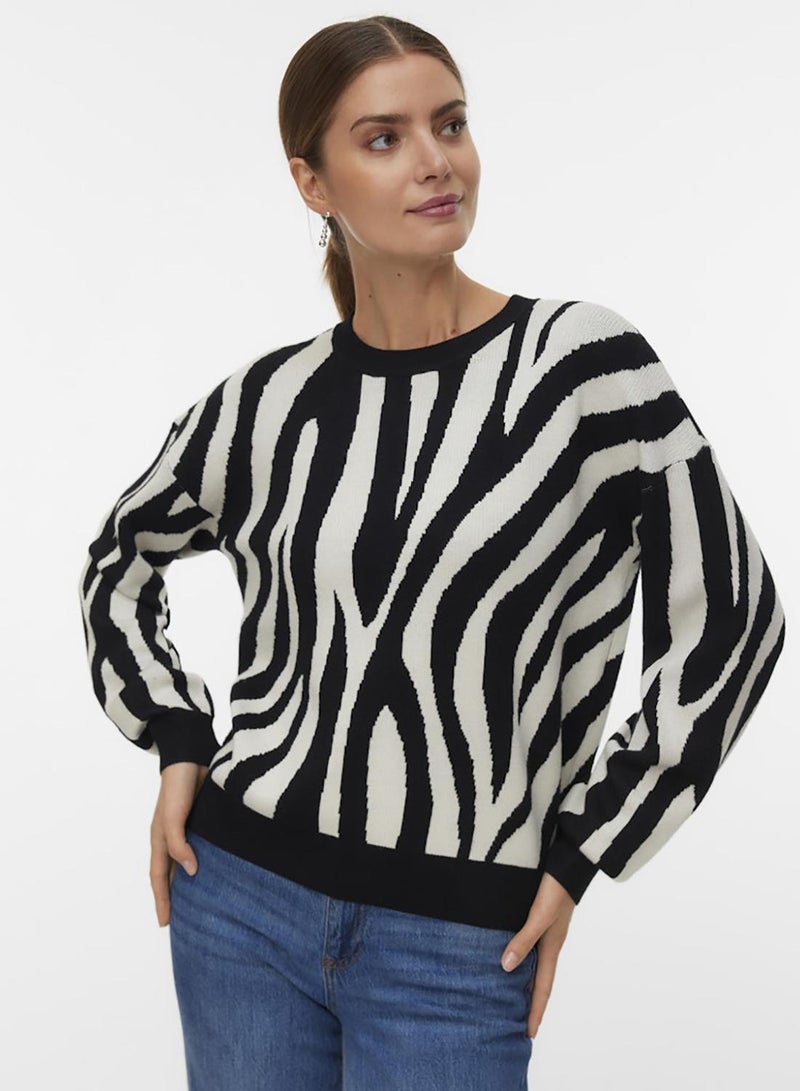 VERO MODA Vmsiljeanimal Ls O-Nck Pullover Ga Noos - Image 4
