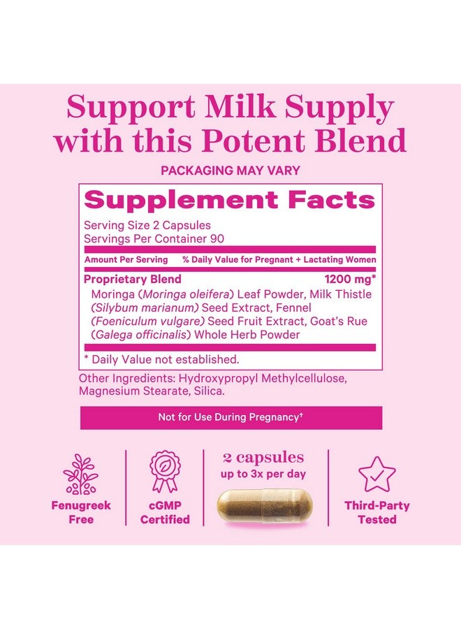 بينك ستروك كبسولات بينك ستورك بومبينغ مامز لدعم الرضاعة الطبيعية وزيادة إدرار حليب الأم مع خلاصة نبات السذاب والمورينجا - 180 كبسولة - Image 3