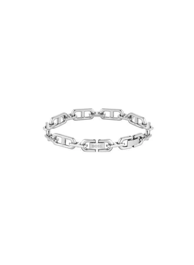BOSS Mens Kode Chain Collection Link Bracelet In Stainless Steel - 1580727M