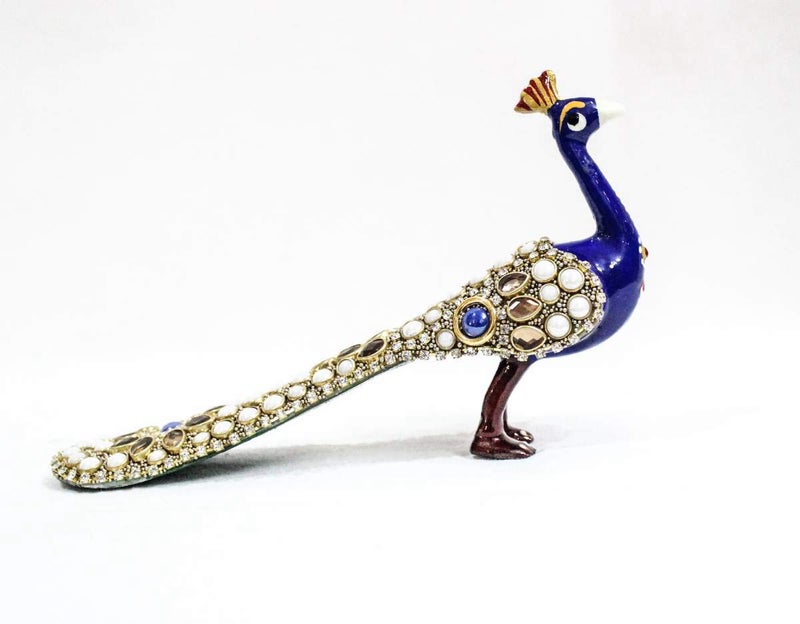 Profound Craft تمثال طائر الطاووس المعدني المزخرف من كاريجار شوب لزينة المنزل وغرفة المعيشة والمكتب وغرفة النوم - Image 1