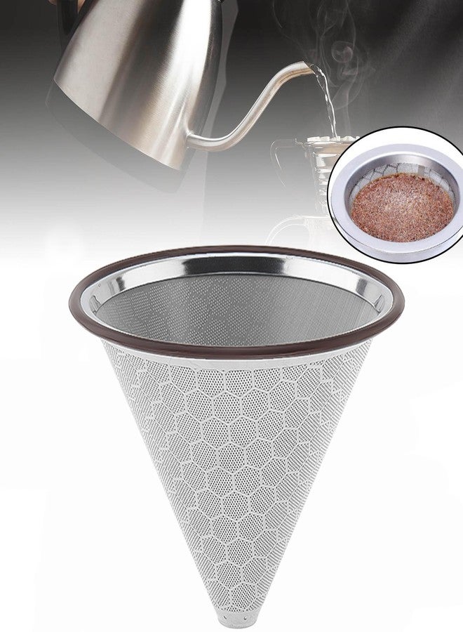 TQEONKL Reusable Coffee Filter, Cone Pour Over Coffee Filter Compatible with Hario V60, Chemex, Ovalware, Stainless Steel Coffee Permanent Filter, Coffee Dripper for Cuisinart Coffee Maker Filter and Brewer - Image 1