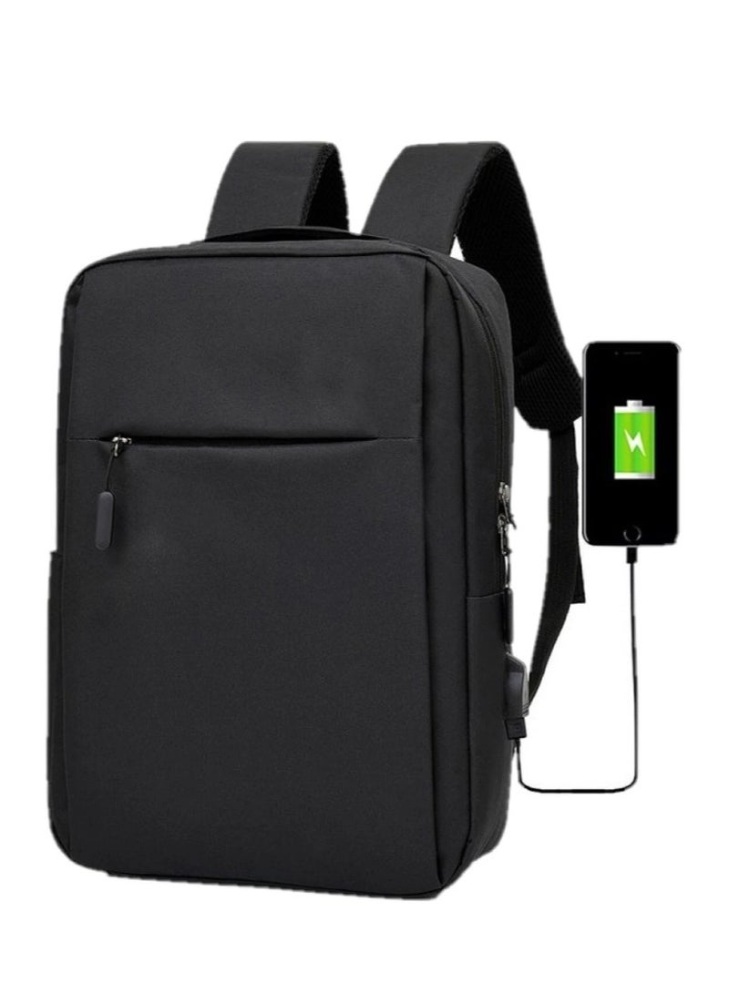 Angmei School Backpack Casual Laptop Bag Usb Charging Urban Travel black - Image 1