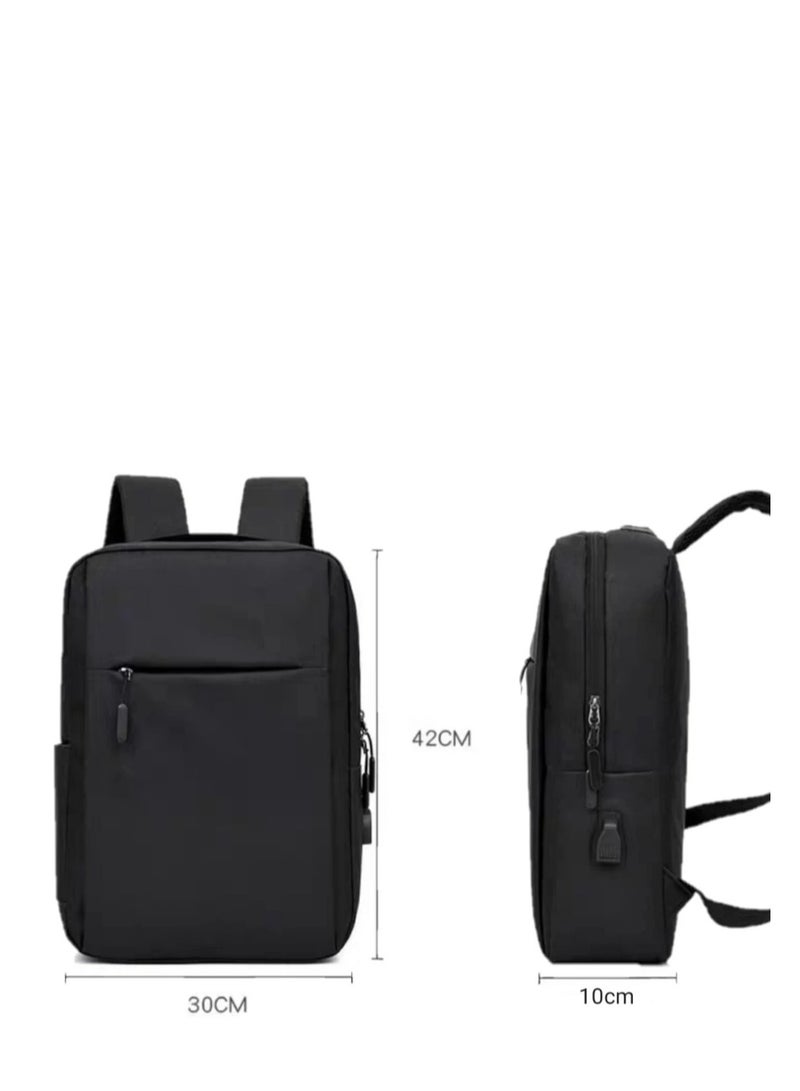 Angmei School Backpack Casual Laptop Bag Usb Charging Urban Travel black - Image 2