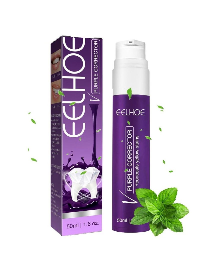 EELHOE V34 color corrector toothpaste teeth whitening teeth V34 color corrector teeth purple whitening toothpaste remove teeth stains - Image 1