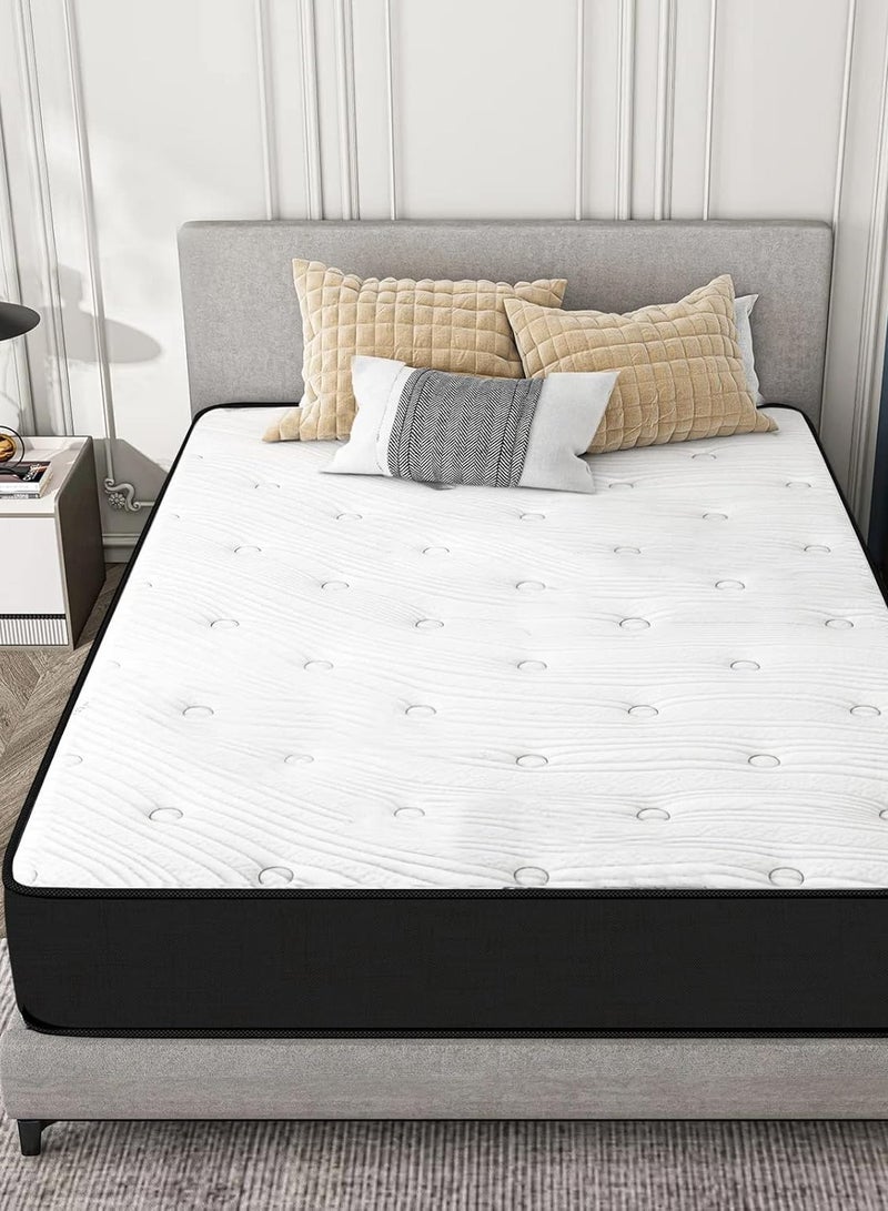 Harmony Home Bonnel Spring King Size Mattress - 180 cm Width, 190 cm Length, 24 cm Thickness, White for Superior Comfort and Support - Image 2