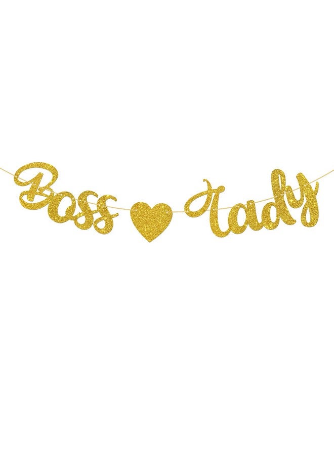 WeBenison Boss Lady Banner/Girl Women Birthday/Baby Shower/Girl'S 1St Birthday Banner/Gender Reveal Party Decoration Supplies Gold Glitter - Image 1