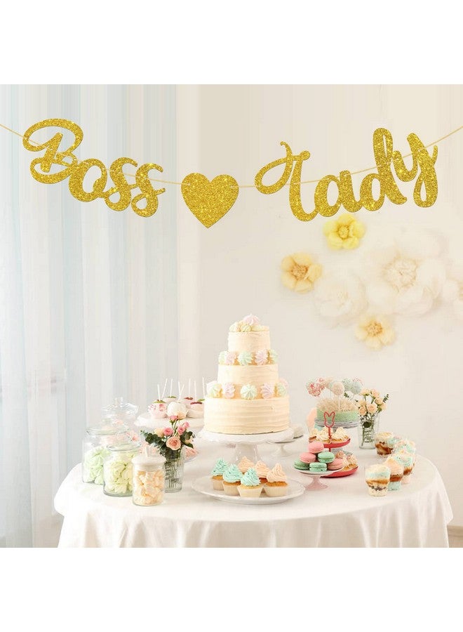 WeBenison Boss Lady Banner/Girl Women Birthday/Baby Shower/Girl'S 1St Birthday Banner/Gender Reveal Party Decoration Supplies Gold Glitter - Image 4