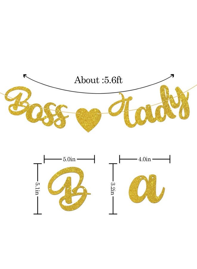 WeBenison Boss Lady Banner/Girl Women Birthday/Baby Shower/Girl'S 1St Birthday Banner/Gender Reveal Party Decoration Supplies Gold Glitter - Image 2
