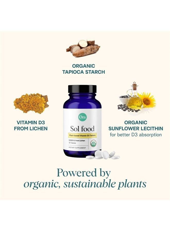 Ora Organic فيتامين د3 2000 وحدة دولية - فيتامين د نباتي من الطحالب لصحة العظام، دعم المناعة، والمزاج | أقصى امتصاص - إمداد لمدة شهر، 30 قرص نباتي - Image 4