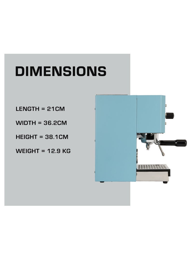 PROFITEC Go Espresso Machine - Compact Single Boiler Coffee Maker with PID Temperature Control, Commercial-Grade Portafilter, and Built-In Steam Wand for Perfect Espresso and Cappuccino Brewing - Blue - Image 3