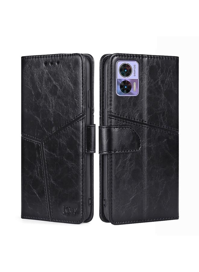 S-TOP Case For Motorola Edge 30 Neo Geometric Stitching Leather Phone Case - Image 1