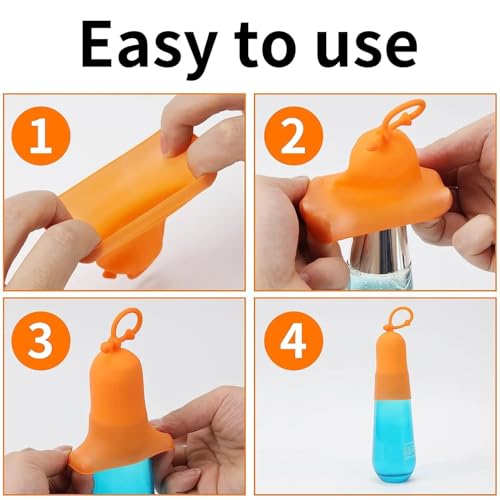 INOVERA (LABEL) 8 Pieces Travel Bottle Covers - Leak Proof Bottles Sleeves - Reusable Elastic Cover for Toiletry, Shampoo & Lotion Containers (Multicolor) - Image 5