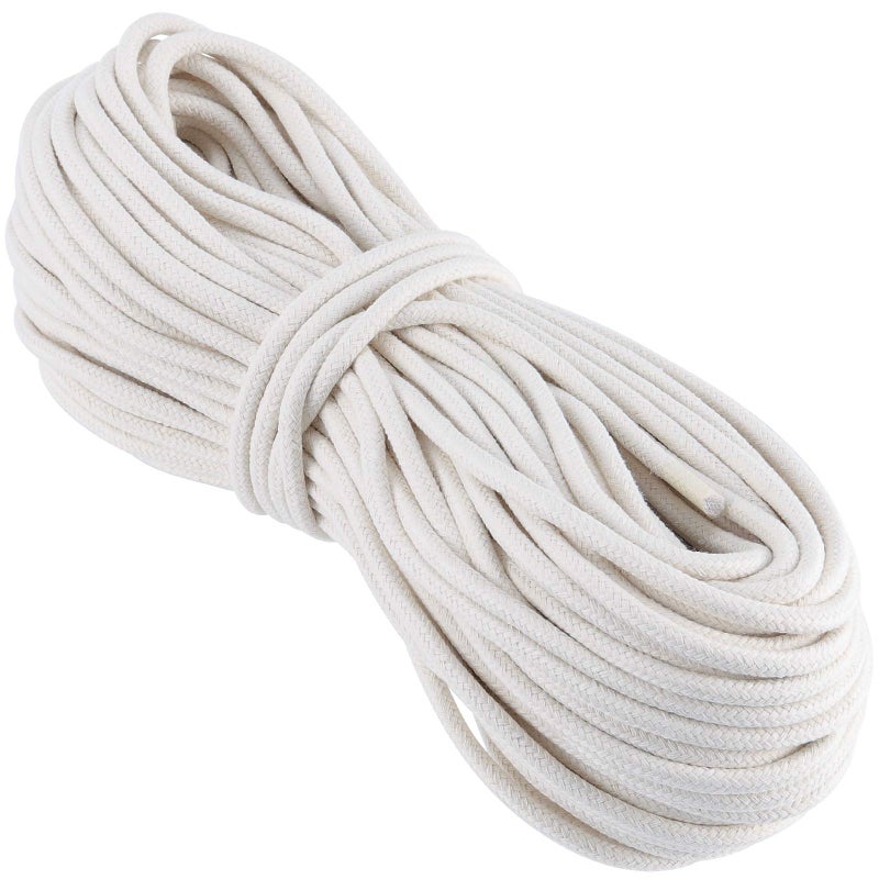 HAKZEON 164FT 14 Inch Cotton Rope Natural Cotton Braided Rope AllPurpose Clothesline DIY Basket Plant Hanger Crafts Knitting and Wall Tapestries
