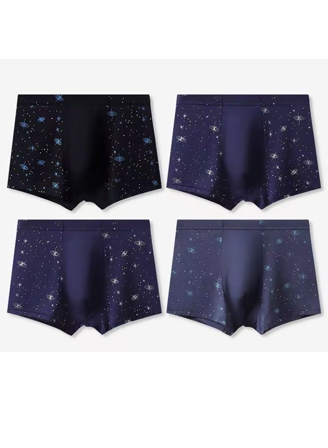 Set of 4 Men's 95% Cotton Shorts Breathable Soft Underwear Summer High Stretch Seamless Underwear - Image 1
