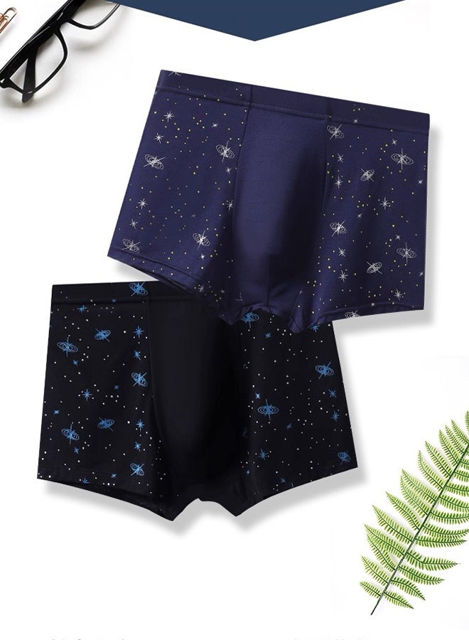 Set of 4 Men's 95% Cotton Shorts Breathable Soft Underwear Summer High Stretch Seamless Underwear - Image 2