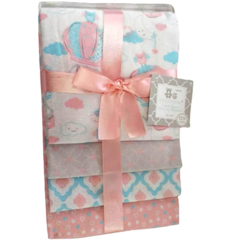 Cribmates 4Pack Flannel Receiving Blankets Clouds