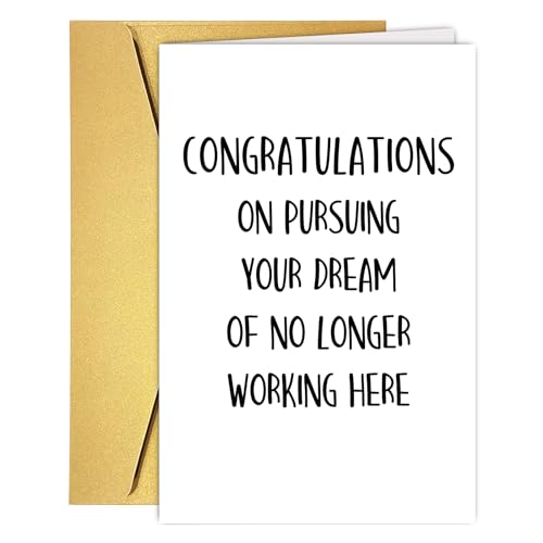 Bhiosng Humorous Leaving Cards Farewell Cards for Colleagues, Funny Retirement Card New Job Cards Goodbye Cards for Coworkers Boss, Office Job Leaving Card Congratulations New Job Card - Image 1