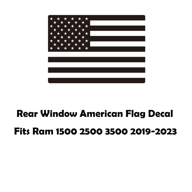 Zxiaochun Rear Middle Window American Flag Decal for 2019 2020 2021 2022 2023 2024 Dodge RAM 1500 2500 3500 Accessories, Back Center Sliding Window Glass USA Flag Vinyl Sticker(Matte Black) - Image 2