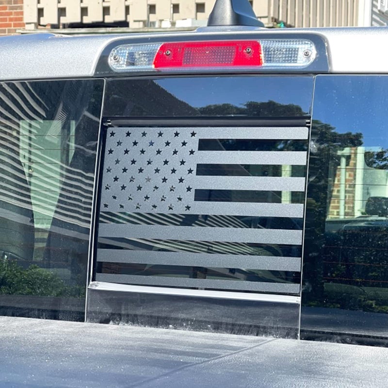 Zxiaochun Rear Middle Window American Flag Decal for 2019 2020 2021 2022 2023 2024 Dodge RAM 1500 2500 3500 Accessories, Back Center Sliding Window Glass USA Flag Vinyl Sticker(Matte Black) - Image 4
