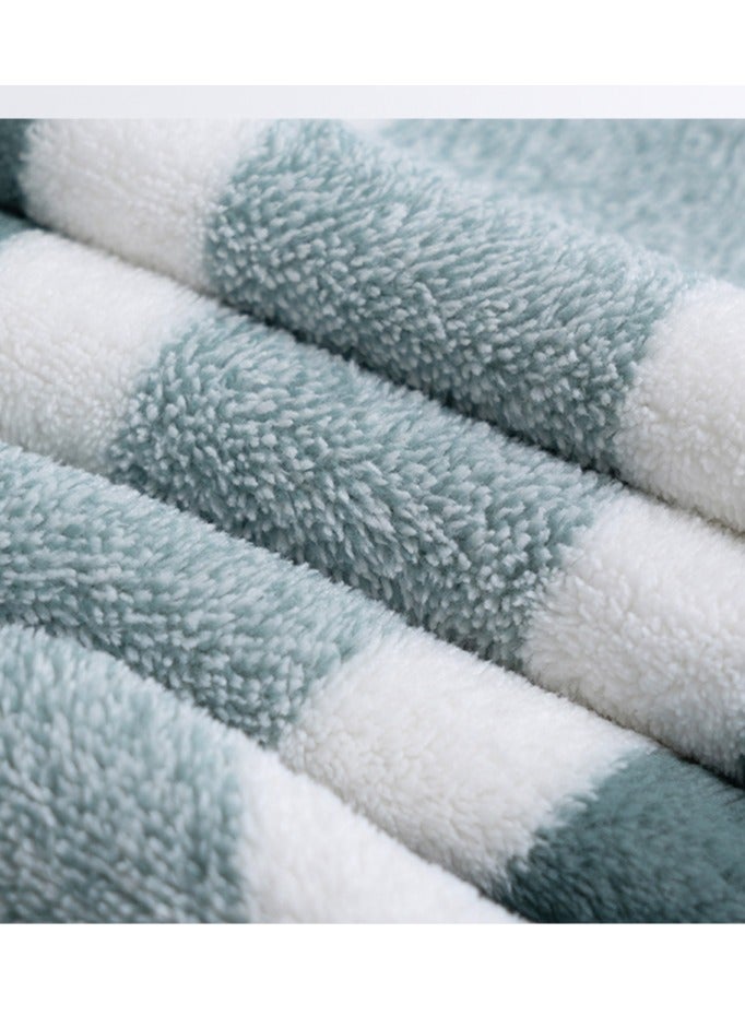 Bukela 3pcs Soft Absorbent Wide Stripe Bath Towel, Non-Shedding Thickened Towel, Shower Towel Suitable For Bathroom, 1*70x140cm Bath Towel, 2*35x75cm Face Towel- Light Green - Image 2
