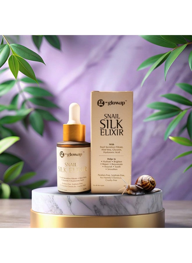 HK Glowup Snail Silk Elixir Face & Skin Serum - Suitable For All Skin Types | Clear & Glowing Skin, Reduces Dullnes, Hydrates & Repair Damage Skin | Day/Night Serum For Dry, Oily & Sensitive Skin (30Ml) - Image 1