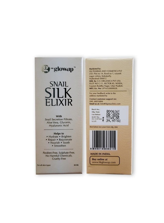 HK Glowup Snail Silk Elixir Face & Skin Serum - Suitable For All Skin Types | Clear & Glowing Skin, Reduces Dullnes, Hydrates & Repair Damage Skin | Day/Night Serum For Dry, Oily & Sensitive Skin (30Ml) - Image 5