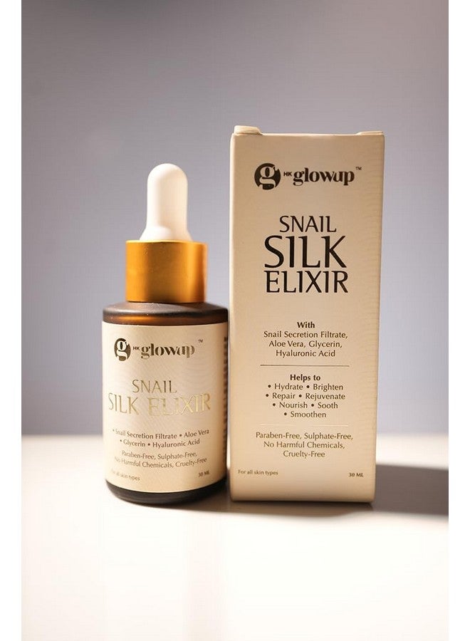 HK Glowup Snail Silk Elixir Face & Skin Serum - Suitable For All Skin Types | Clear & Glowing Skin, Reduces Dullnes, Hydrates & Repair Damage Skin | Day/Night Serum For Dry, Oily & Sensitive Skin (30Ml) - Image 4