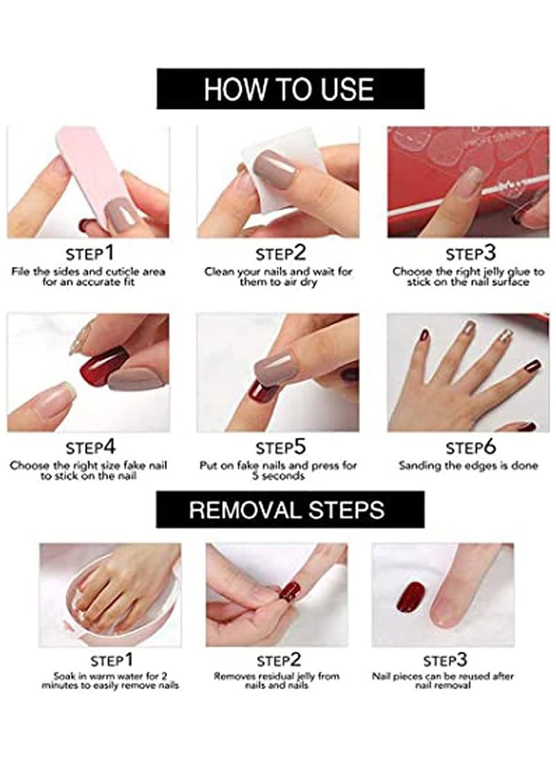 Press On Nails Simple White Bow Tie Wearing Armor, Short Nude Ins-style Nail Art，24Pcs