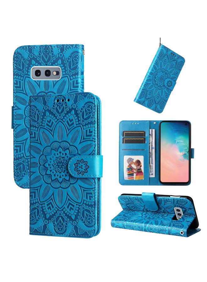 S-TOP Case For Samsung Galaxy S10e Embossed Sunflower Leather Phone Case - Image 1