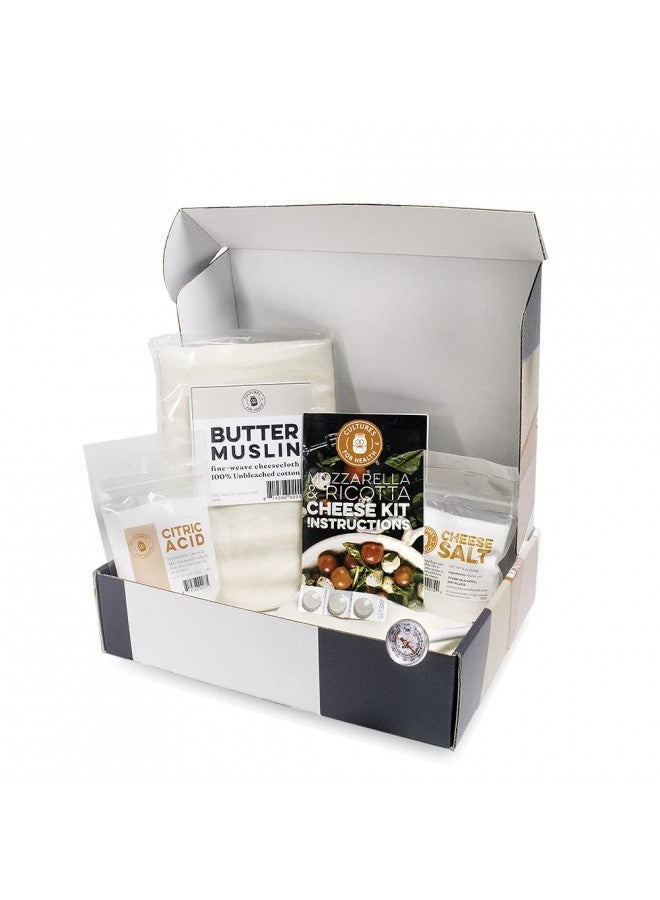 CULTURES FOR HEALTH Mozzarella And Ricotta Cheese Making Kit | 5 Piece Diy Kit Includes Cheesecloth, Vegetable Rennet, Citric Acid, Cheese Salt, And Cooking Thermometer | Great Gift Ideas | Italian Cheese Making Supplie  - Image 4