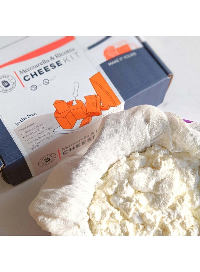 CULTURES FOR HEALTH Mozzarella And Ricotta Cheese Making Kit | 5 Piece Diy Kit Includes Cheesecloth, Vegetable Rennet, Citric Acid, Cheese Salt, And Cooking Thermometer | Great Gift Ideas | Italian Cheese Making Supplie  - Image 2