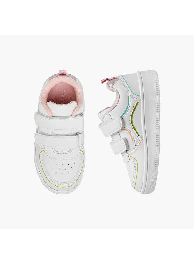 فلورا بيلا من شو إكسبرس Girls Panelled Sneakers with Hook and Loop Closure