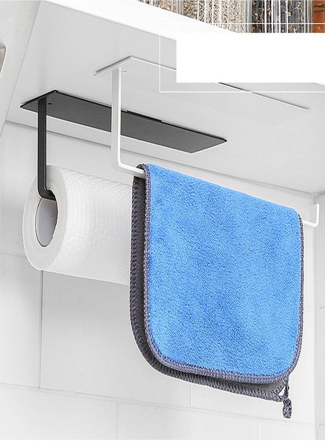 ناروت حامل مناشف ورقية ناروت يُثبت أسفل الخزانة، حامل مناشف ورقية يُثبت على الحائط، قضيب مناشف ورقية قوي التحمل مصنوع من الفولاذ الكربوني ذاتي اللصق للحمام والخزائن (أبيض) - Image 5
