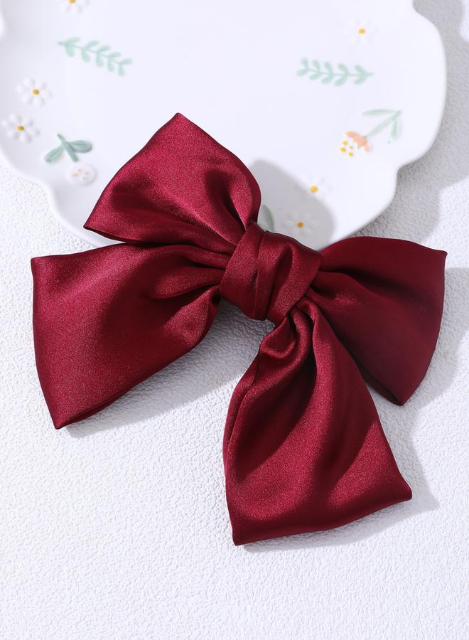Take Two Burgundy Hair Bow Clip - Image 2