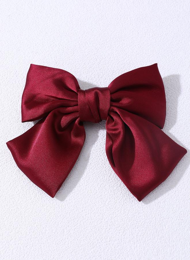 Take Two Burgundy Hair Bow Clip - Image 5