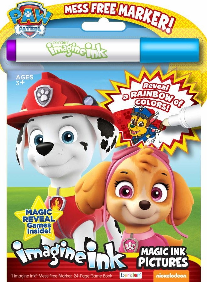 nickelodeon PAW Patrol 20-Page Imagine Ink Coloring Book with 1 Mess Free Marker Bendon 38709 - Image 1