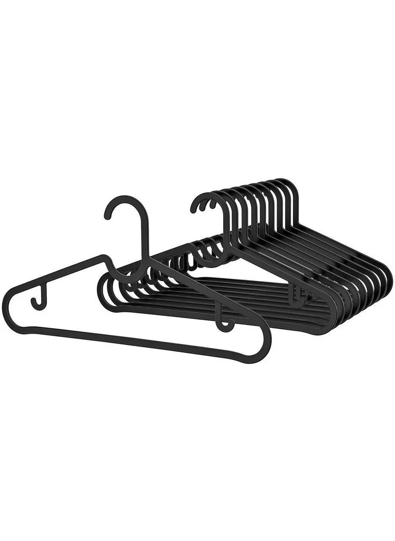 MiniHome Ikea Model Black Plastic Clothes Hanger 10 Pieces