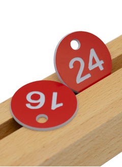 Generic Engraved Plastic ID Number Tags for Lockers and Tables, Key Tags in Red for Hotels, Bars, and Restaurants, Numbers 1 to 50  - Image 5