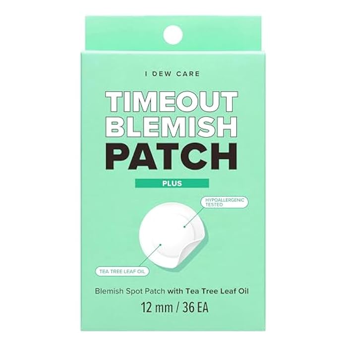 I DEW CARE Hydrocolloid Acne Pimple Patch - Timeout Blemish Plus | Korean zit Dark Spot Patches for face and skin, Pus absorbing with Tea Tree Leaf Oil, Facial Stickers, Large, 36 Count - Image 1