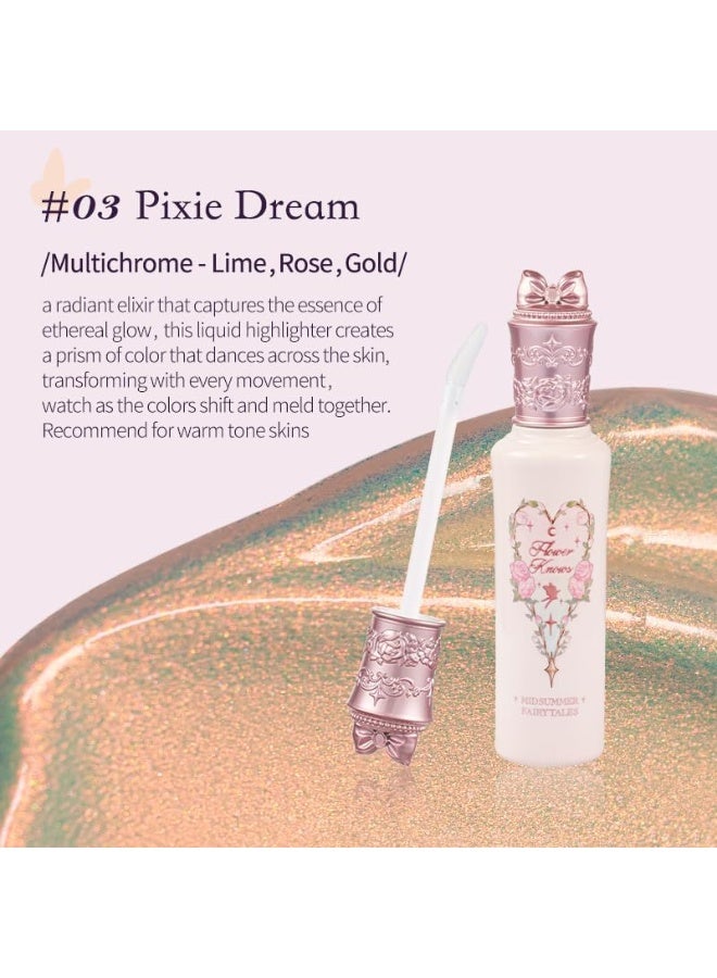 Flower Knows Midsummer Fairytales Collection Liquid Highlighter (Multichrome) (03 Pixie Dream, Net Wt. 0.17 oz./5g) - Image 2