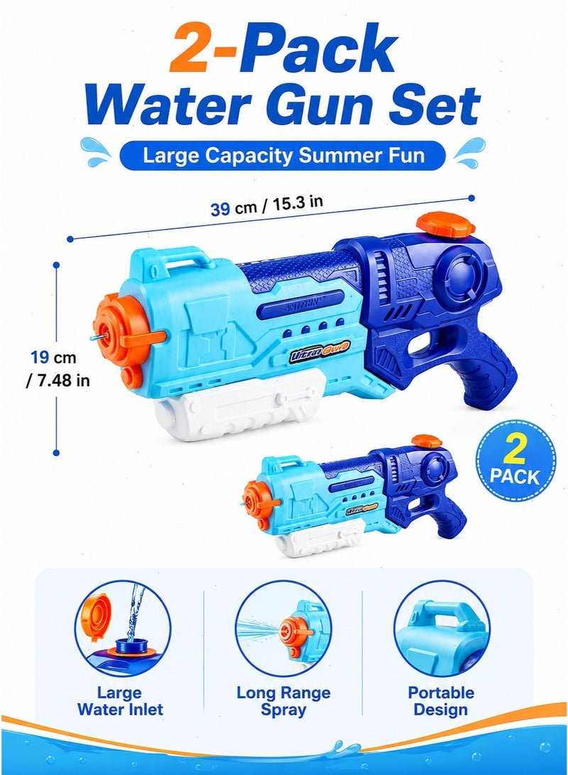 2 Pack Water Gun Toys, High Capacity Water Blaster for Kids and Adults, Long Range Shooting Summer Toy, Portable Outdoor Game for Pool, Beach and Garden Party - Image 2