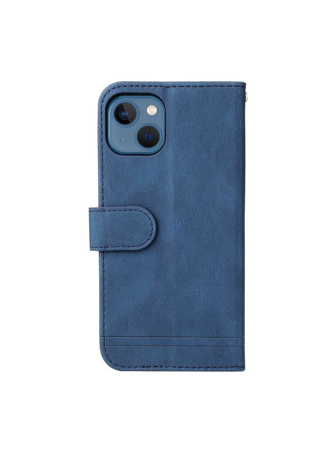 S-TOP Case For iPhone 13 mini Skin Feel Life Tree Metal Button Horizontal Flip Leather Case with Holder & Card Slot & Wallet & Photo Frame & Strap - Image 3