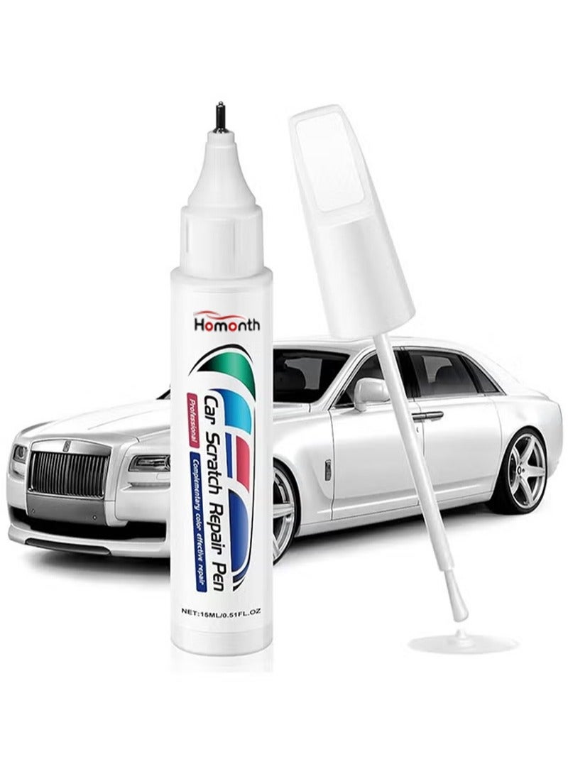 Homonth Car Scratch Repair Pen，Car Paint Scratch Removal Pen, Car Touch Up Paint，Erase Vehicle Scratches，Quick And Easy Repair，Suitable For All Kinds Of Cars （White，15ml） - Image 1