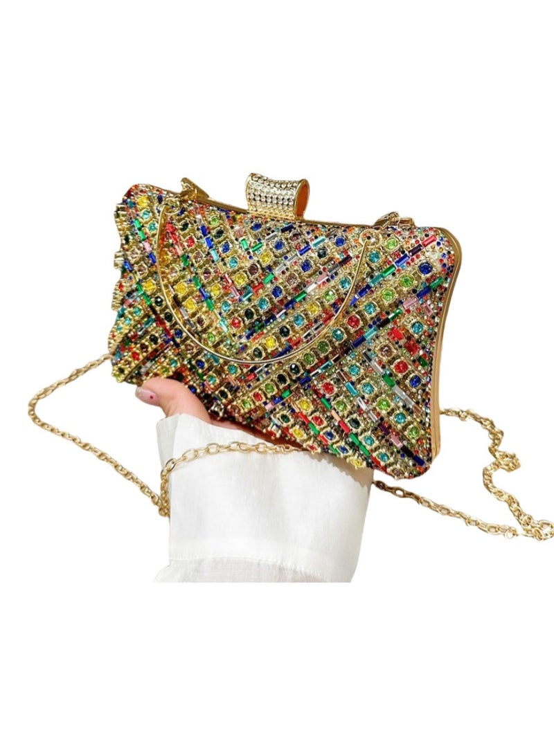 NOYE Bling Diamond Evening Bag - Sparkling Rhinestone Clutch for Weddings & Proms - One-Shoulder Crossbody Bag with Chain - Premium Festive Party Handbag - Image 3