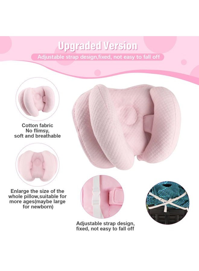 Blublu Park Upgraded 2 in 1 Baby Travel Pillow, Adjustable Banana Shape Baby Neck Head Support Piloow Stroller Insert Cushion for Kids, Toddler, Pink - Image 2