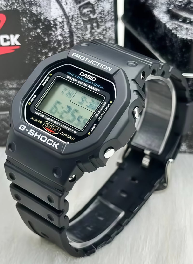 Casio Men's G-Shock Black Rubber Digital Sports Watch - Image 1