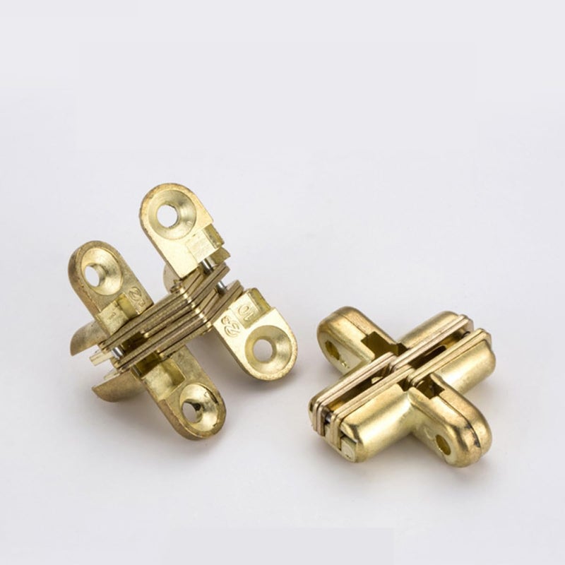 4Pcs Zinc Alloy Invisible Concealed Cabinet Door Hinges Heavy Duty Silent Hidden Satin Finish - Image 3