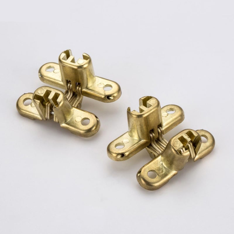 4Pcs Zinc Alloy Invisible Concealed Cabinet Door Hinges Heavy Duty Silent Hidden Satin Finish - Image 4